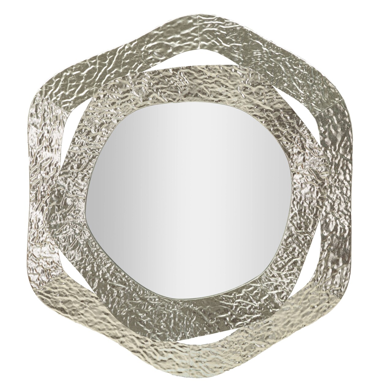 Oglinda decorativa Aury, Mauro Ferretti, 66x75 cm, metal/oglinda, argintiu - imagine 7